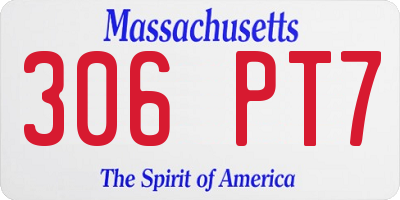 MA license plate 306PT7