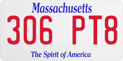 MA license plate 306PT8