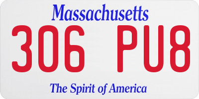 MA license plate 306PU8