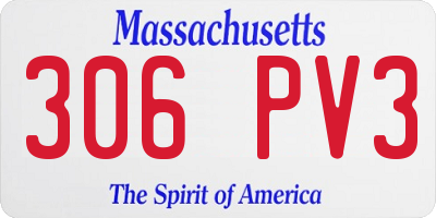 MA license plate 306PV3