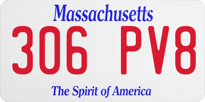 MA license plate 306PV8