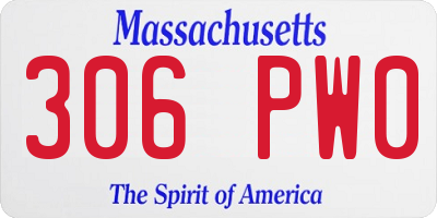 MA license plate 306PW0