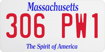 MA license plate 306PW1