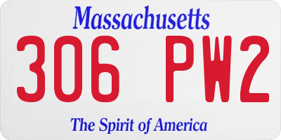 MA license plate 306PW2