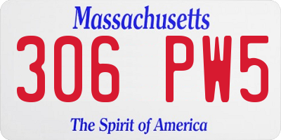 MA license plate 306PW5