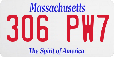 MA license plate 306PW7