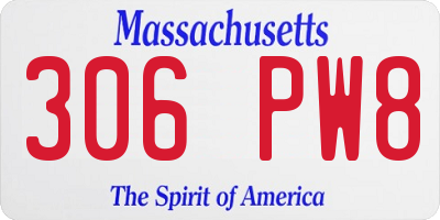 MA license plate 306PW8