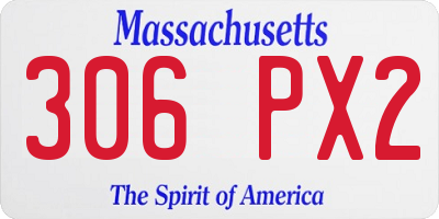 MA license plate 306PX2