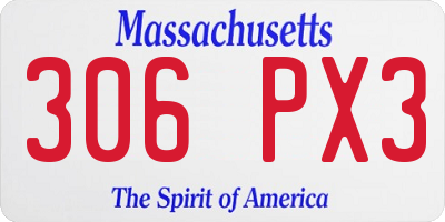MA license plate 306PX3
