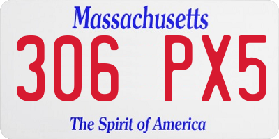 MA license plate 306PX5
