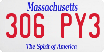 MA license plate 306PY3