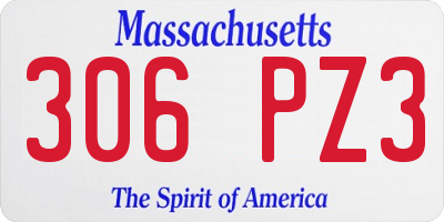 MA license plate 306PZ3