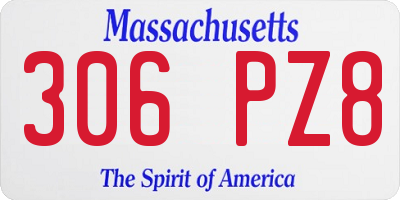 MA license plate 306PZ8