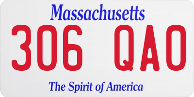 MA license plate 306QA0