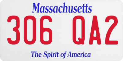 MA license plate 306QA2