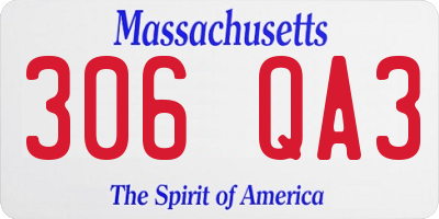 MA license plate 306QA3