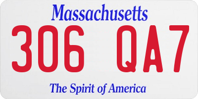 MA license plate 306QA7
