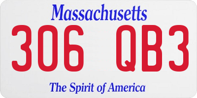 MA license plate 306QB3