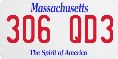 MA license plate 306QD3