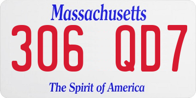 MA license plate 306QD7