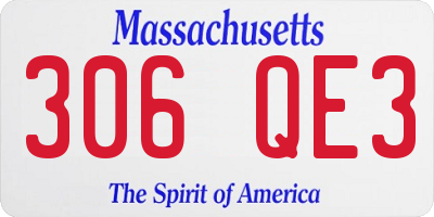 MA license plate 306QE3