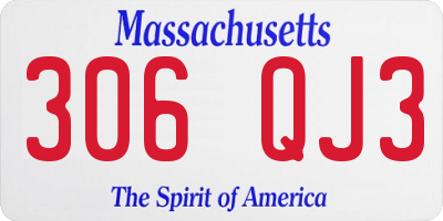 MA license plate 306QJ3