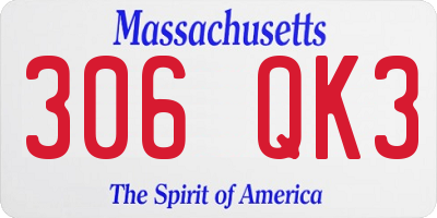 MA license plate 306QK3