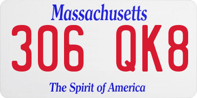 MA license plate 306QK8