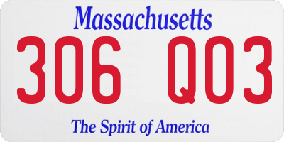 MA license plate 306QO3