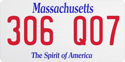 MA license plate 306QO7