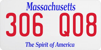MA license plate 306QO8