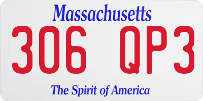 MA license plate 306QP3