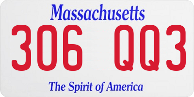MA license plate 306QQ3