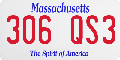 MA license plate 306QS3
