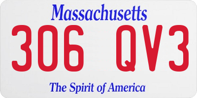 MA license plate 306QV3
