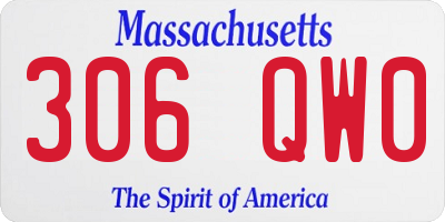 MA license plate 306QW0