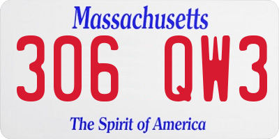 MA license plate 306QW3
