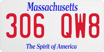 MA license plate 306QW8