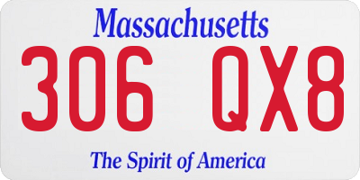 MA license plate 306QX8