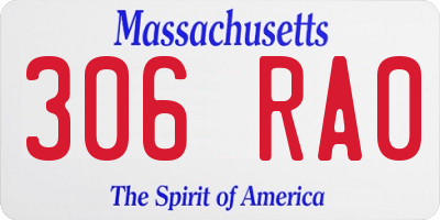 MA license plate 306RA0