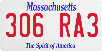 MA license plate 306RA3