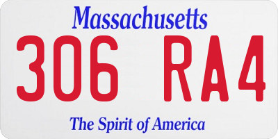 MA license plate 306RA4