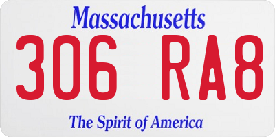 MA license plate 306RA8