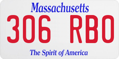 MA license plate 306RB0