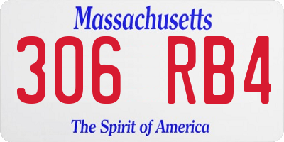 MA license plate 306RB4