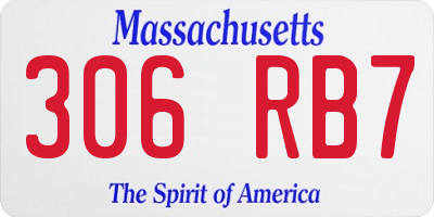 MA license plate 306RB7