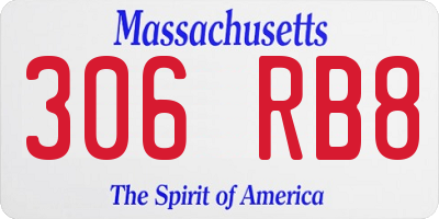 MA license plate 306RB8