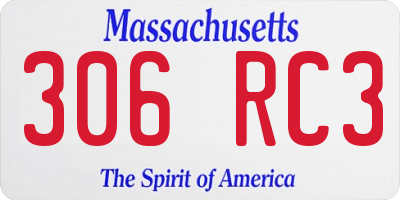MA license plate 306RC3
