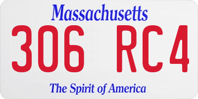 MA license plate 306RC4
