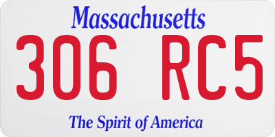 MA license plate 306RC5
